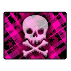 Pink Plaid Skull Double Sided Fleece Blanket (Small) from ArtsNow.com 45 x34  Blanket Front