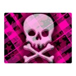 Pink Plaid Skull Double Sided Flano Blanket (Mini)