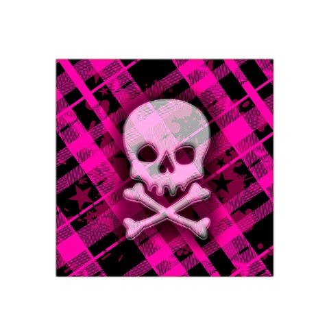 Pink Plaid Skull Satin Bandana Scarf from ArtsNow.com Front