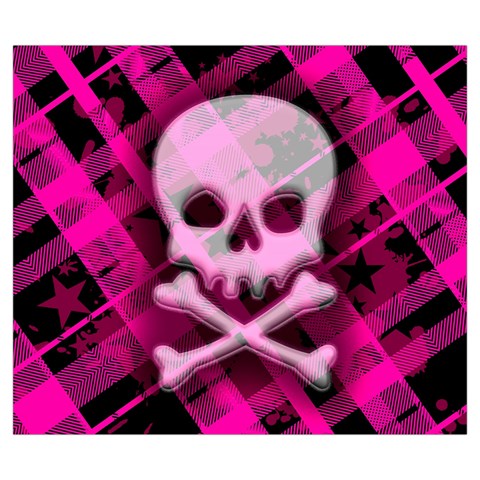 Pink Plaid Skull Zipper Large Tote Bag from ArtsNow.com Back