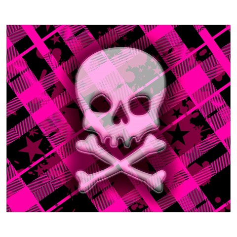 Pink Plaid Skull Medium Tote Bag from ArtsNow.com Back