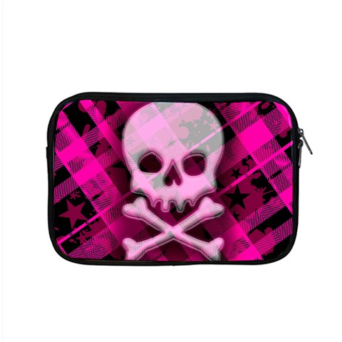 Pink Plaid Skull Apple MacBook Pro 15  Zipper Case from ArtsNow.com Front