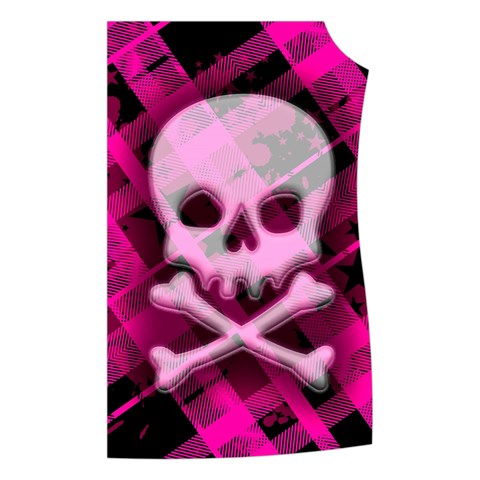 Pink Plaid Skull Women s Button Up Vest from ArtsNow.com Front Left