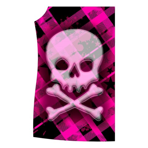 Pink Plaid Skull Women s Button Up Vest from ArtsNow.com Front Right