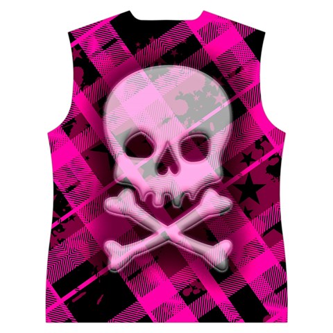 Pink Plaid Skull Women s Button Up Vest from ArtsNow.com Back