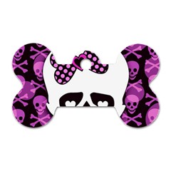 Pink Polka Dot Bow Skull Dog Tag Bone (Two Sides) from ArtsNow.com Back