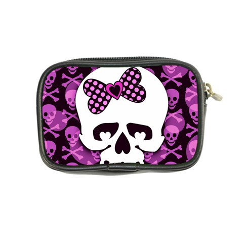 Pink Polka Dot Bow Skull Coin Purse from ArtsNow.com Back