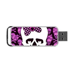 Pink Polka Dot Bow Skull Portable USB Flash (Two Sides) from ArtsNow.com Back