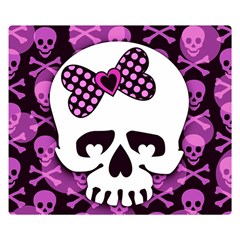 Pink Polka Dot Bow Skull Double Sided Flano Blanket (Small) from ArtsNow.com 50 x40  Blanket Front