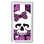 Pink Polka Dot Bow Skull Samsung Galaxy Note 4 Case (White)