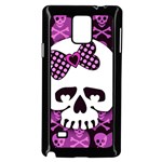 Pink Polka Dot Bow Skull Samsung Galaxy Note 4 Case (Black)