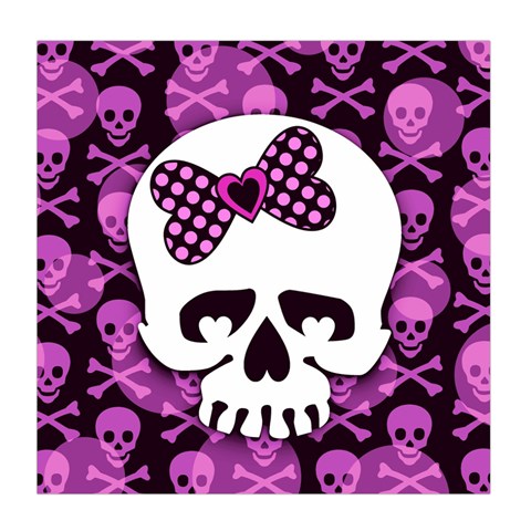 Pink Polka Dot Bow Skull Duvet Cover Double Side (Queen Size) from ArtsNow.com Back