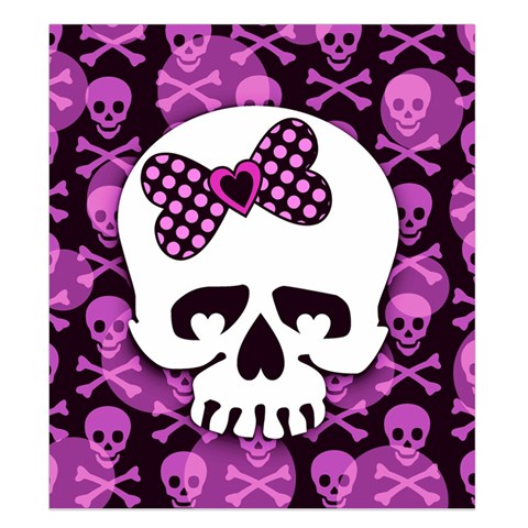 Pink Polka Dot Bow Skull Duvet Cover Double Side (King Size) from ArtsNow.com Back