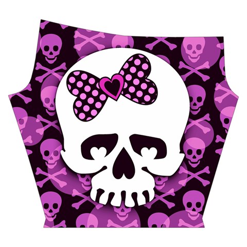 Pink Polka Dot Bow Skull Yoga Cropped Leggings from ArtsNow.com Right