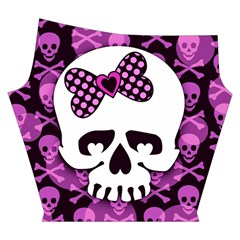 Pink Polka Dot Bow Skull Yoga Cropped Leggings from ArtsNow.com Right