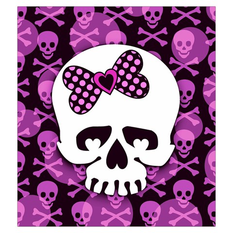 Pink Polka Dot Bow Skull Drawstring Pouch (XXL) from ArtsNow.com Back