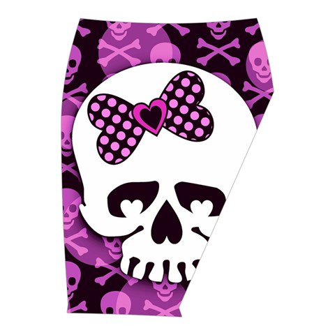 Pink Polka Dot Bow Skull Midi Wrap Pencil Skirt from ArtsNow.com  Front Right 