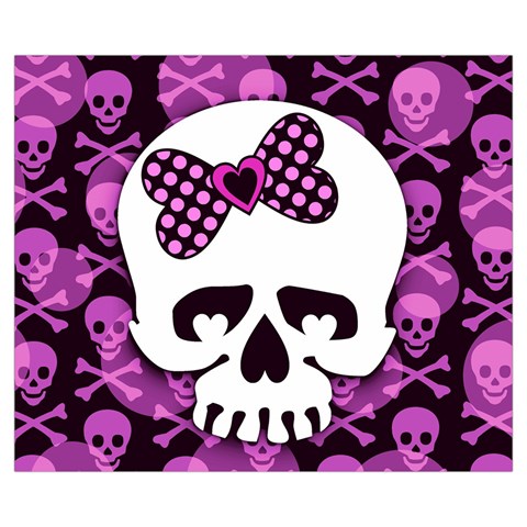 Pink Polka Dot Bow Skull Medium Tote Bag from ArtsNow.com Back