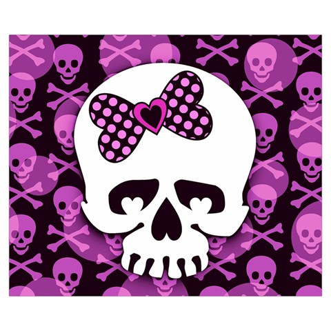 Pink Polka Dot Bow Skull Zipper Medium Tote Bag from ArtsNow.com Front