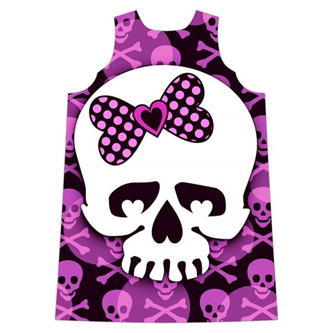 Pink Polka Dot Bow Skull Shoulder Cutout Velvet One Piece from ArtsNow.com Back