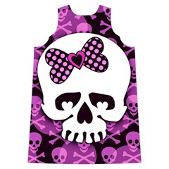 Pink Polka Dot Bow Skull Shoulder Cutout Velvet One Piece from ArtsNow.com Back