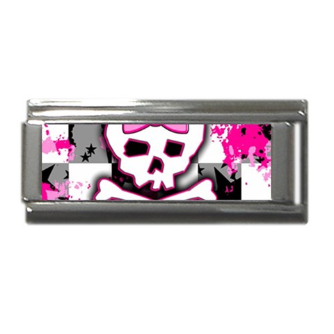 Pink Skull Scene Girl Superlink Italian Charm (9mm) from ArtsNow.com Front