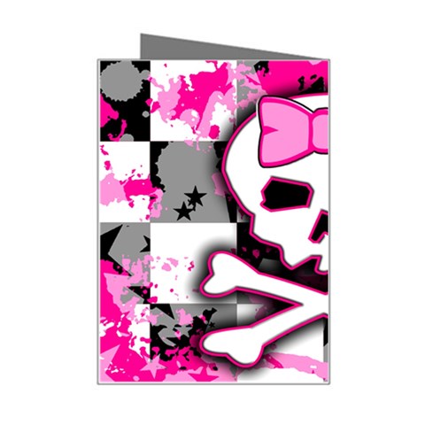 Pink Skull Scene Girl Mini Greeting Card from ArtsNow.com Right