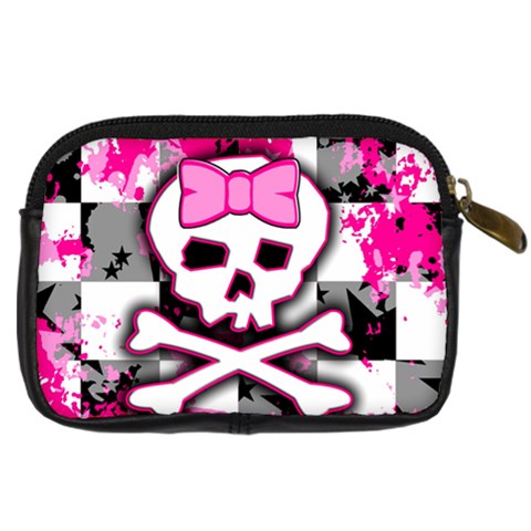 Pink Skull Scene Girl Digital Camera Leather Case from ArtsNow.com Back