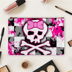 Pink Skull Scene Girl Cosmetic Bag (Large) from ArtsNow.com Front