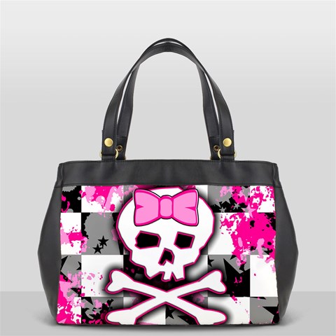 Pink Skull Scene Girl Oversize Office Handbag (2 Sides) from ArtsNow.com Back