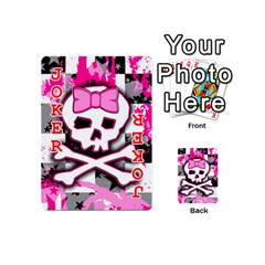 Pink Skull Scene Girl Playing Cards 54 Designs (Mini) from ArtsNow.com Front - Joker2