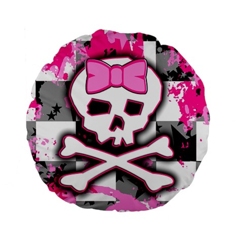 Pink Skull Scene Girl Standard 15  Premium Round Cushion  from ArtsNow.com Back