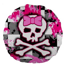 Pink Skull Scene Girl Large 18  Premium Round Cushion  from ArtsNow.com Front