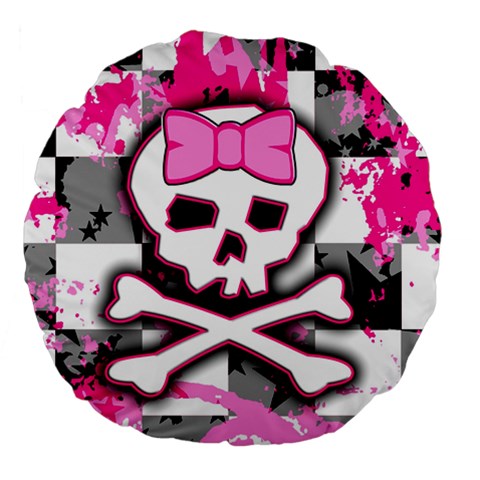 Pink Skull Scene Girl Large 18  Premium Round Cushion  from ArtsNow.com Back