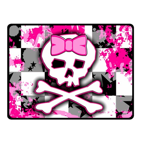 Pink Skull Scene Girl Double Sided Fleece Blanket (Small) from ArtsNow.com 45 x34  Blanket Back