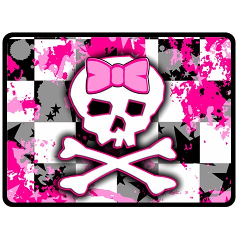 Pink Skull Scene Girl Double Sided Fleece Blanket (Large) from ArtsNow.com 80 x60  Blanket Back