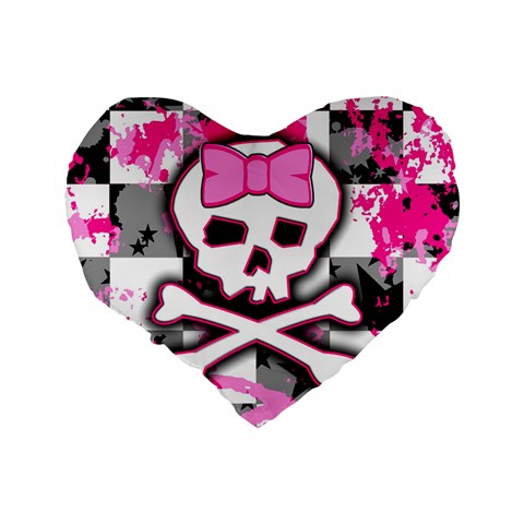 Pink Skull Scene Girl Standard 16  Premium Flano Heart Shape Cushion  from ArtsNow.com Back