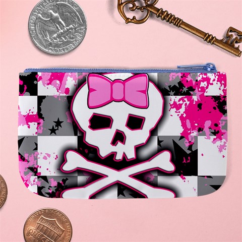 Pink Skull Scene Girl Large Coin Purse from ArtsNow.com Back