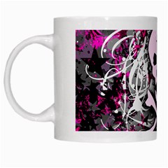 Pink Skull Splatter White Mug from ArtsNow.com Left