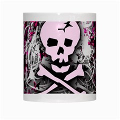 Pink Skull Splatter White Mug from ArtsNow.com Center