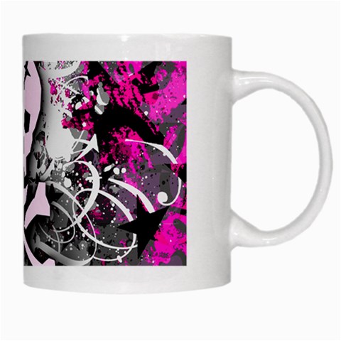 Pink Skull Splatter White Mug from ArtsNow.com Right