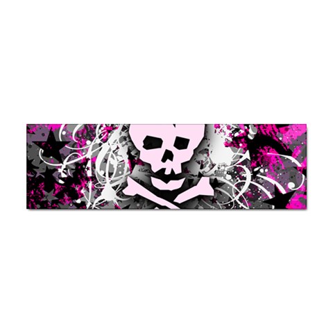 Pink Skull Splatter Sticker (Bumper) from ArtsNow.com Front