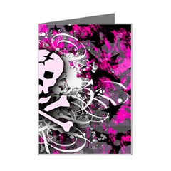 Pink Skull Splatter Mini Greeting Card from ArtsNow.com Left