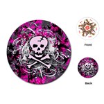 Pink Skull Splatter Playing Cards Single Design (Round)