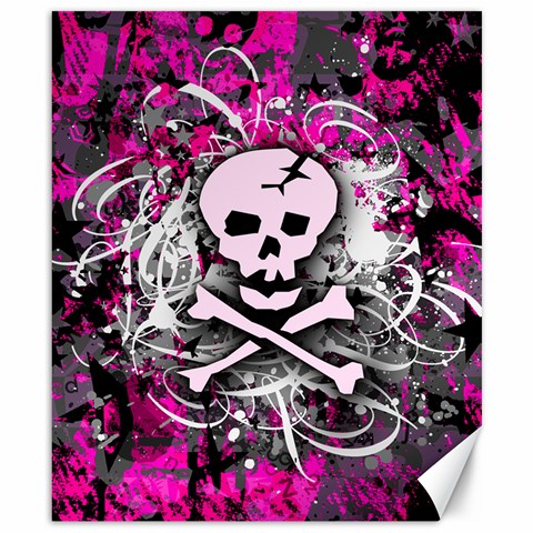 Pink Skull Splatter Canvas 8  x 10  from ArtsNow.com 8.15 x9.66  Canvas - 1