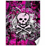 Pink Skull Splatter Canvas 12  x 16 