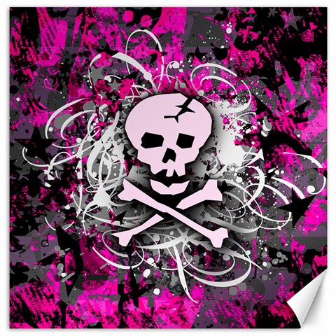 Pink Skull Splatter Canvas 16  x 16  from ArtsNow.com 15.2 x15.41  Canvas - 1