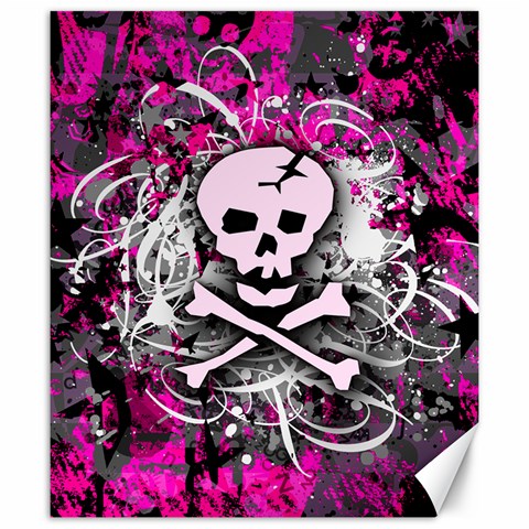 Pink Skull Splatter Canvas 20  x 24  from ArtsNow.com 19.57 x23.15  Canvas - 1