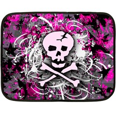 Pink Skull Splatter Double Sided Fleece Blanket (Mini) from ArtsNow.com 35 x27  Blanket Front