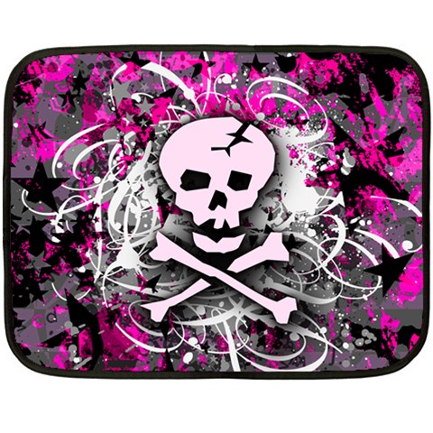 Pink Skull Splatter Double Sided Fleece Blanket (Mini) from ArtsNow.com 35 x27  Blanket Back